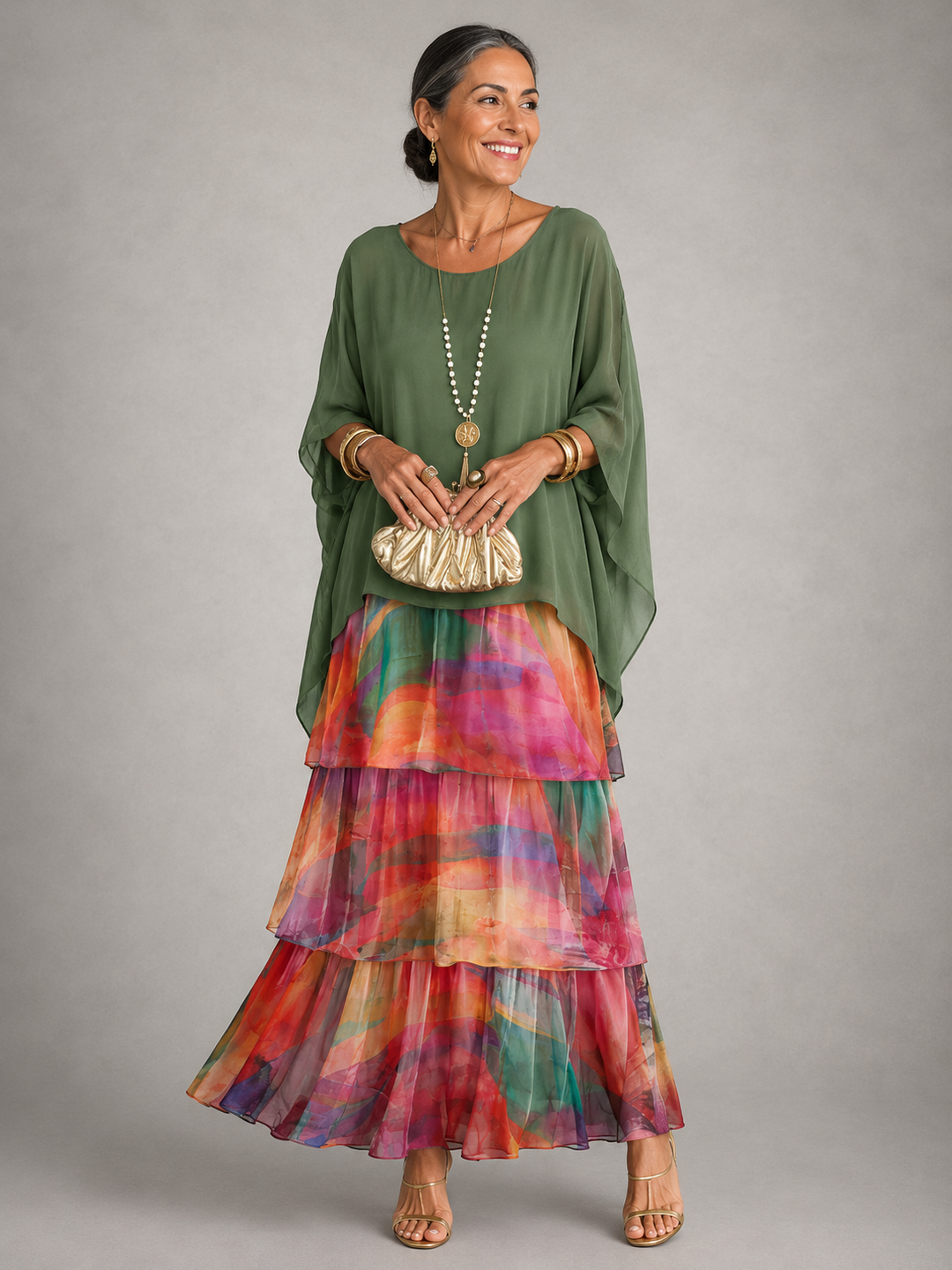 Cambria | Layered Ruffle Maxi Dress
