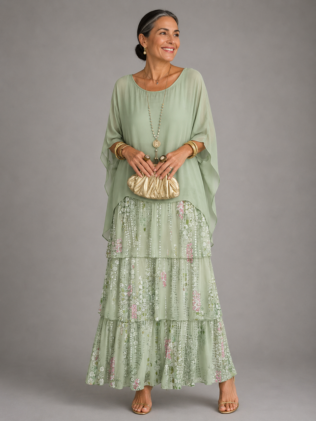 Cambria | Layered Ruffle Maxi Dress