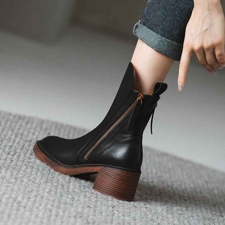 Selene Leather Ankle Boots