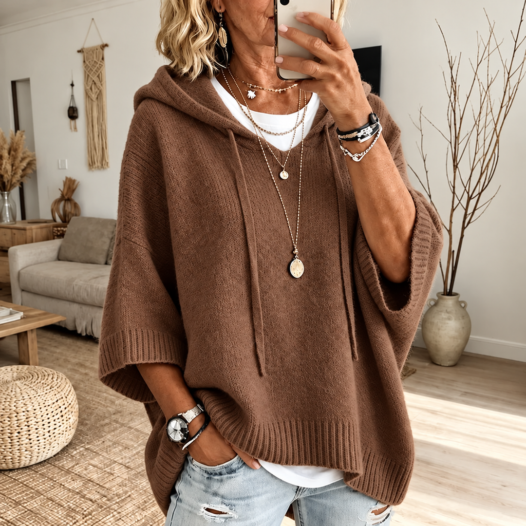 Alice | Hooded Oversized Poncho Sweater
