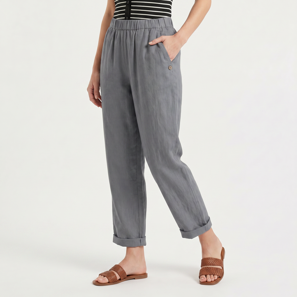 Harem Pants with Elastic Waist