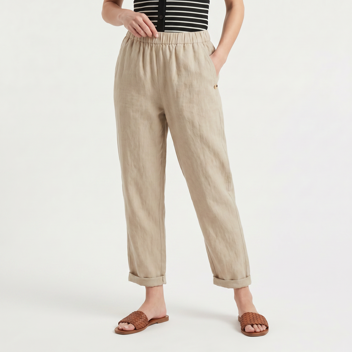 Harem Pants with Elastic Waist