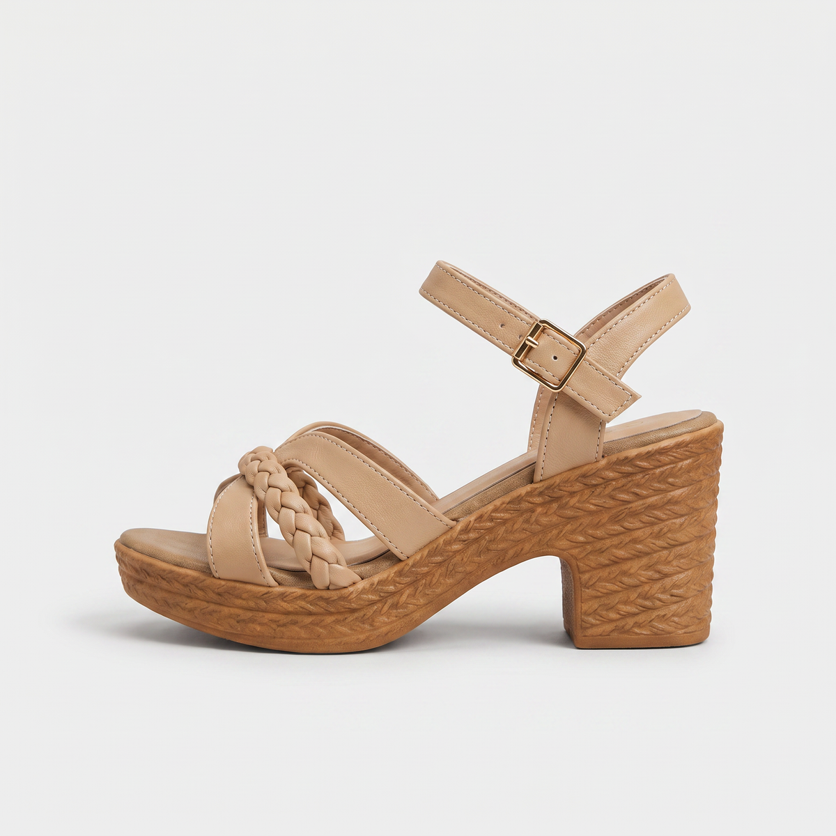 Braided Chunky Platform Gladiator Heel Sandals