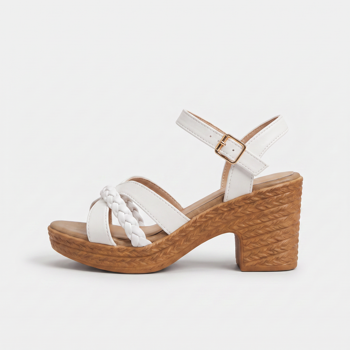 Braided Chunky Platform Gladiator Heel Sandals