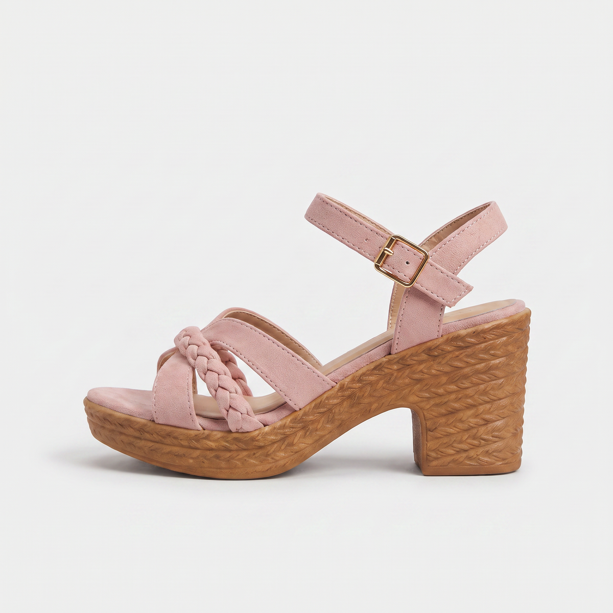 Braided Chunky Platform Gladiator Heel Sandals