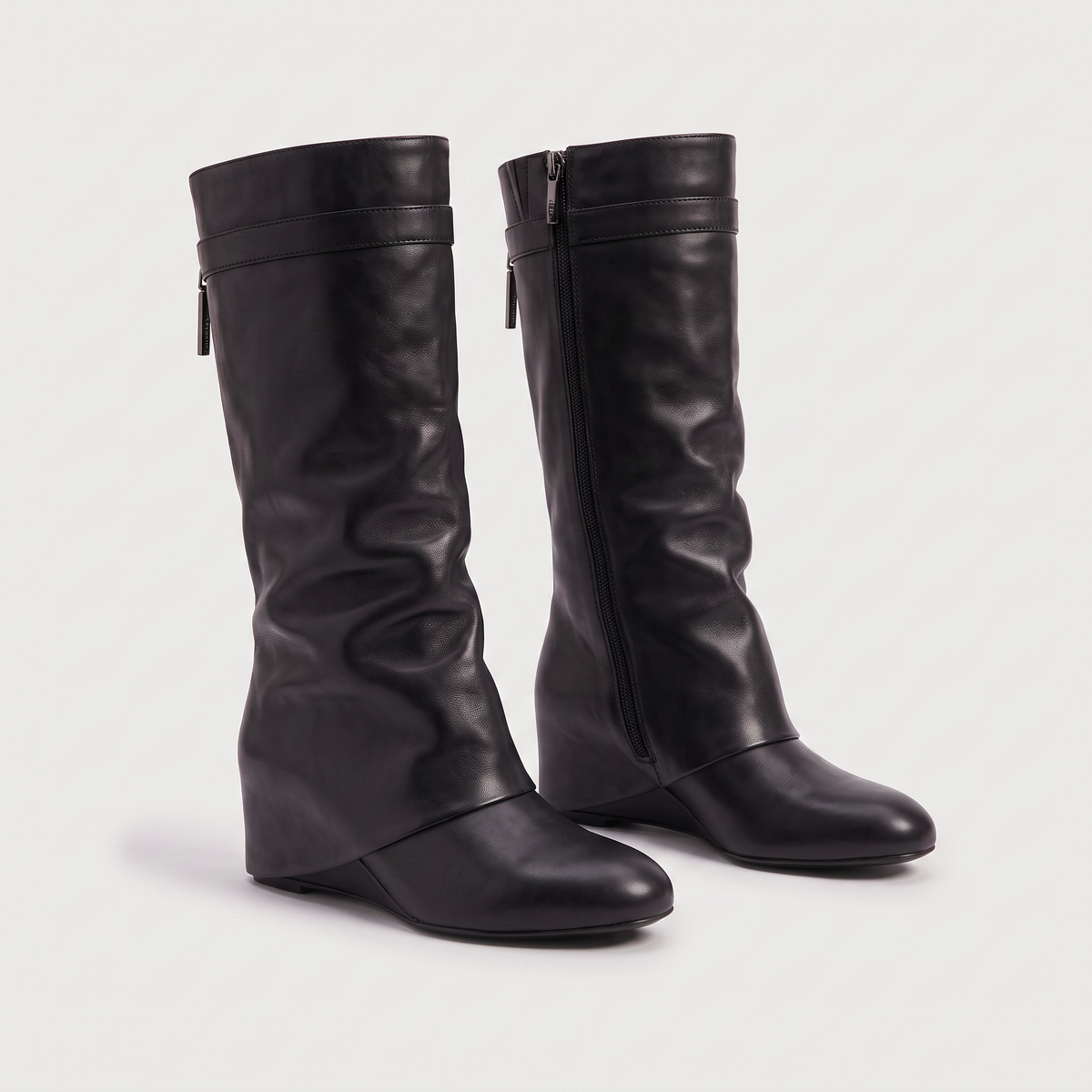 Fold-Over Knee-High Boots