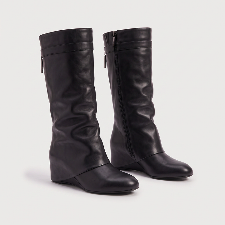 Fold-Over Knee-High Boots