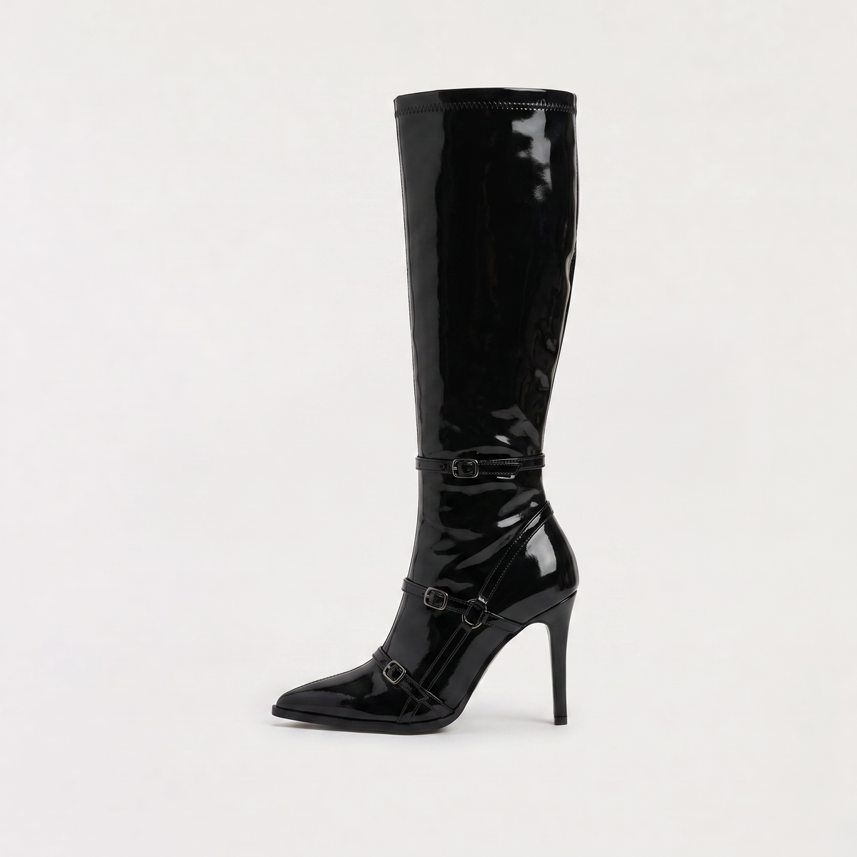 Patent Knee-High Stiletto Boots