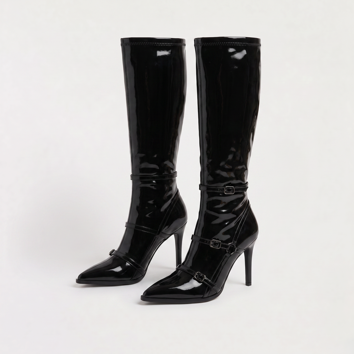 Patent Knee-High Stiletto Boots