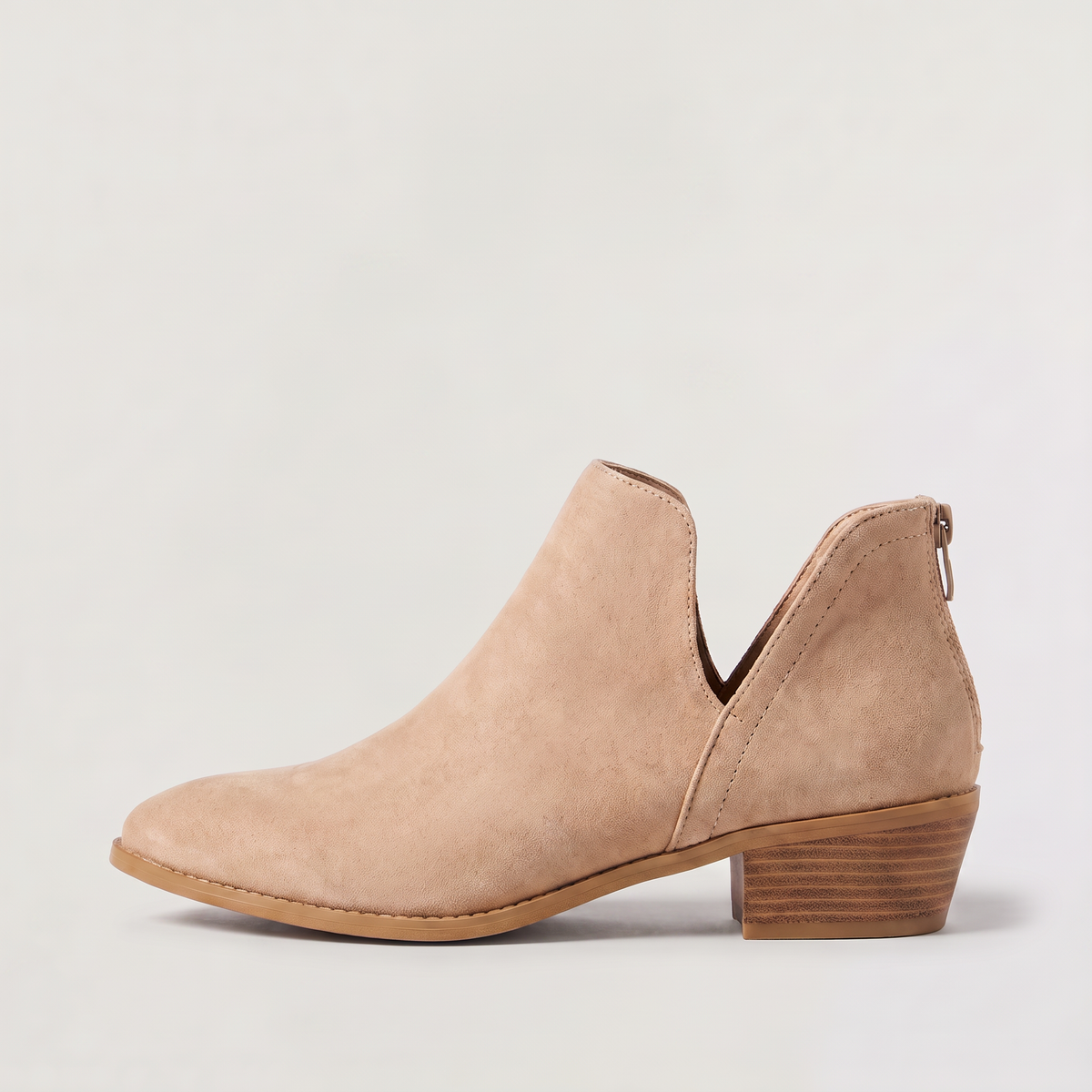 Low-Cut V-Front Ankle Boots