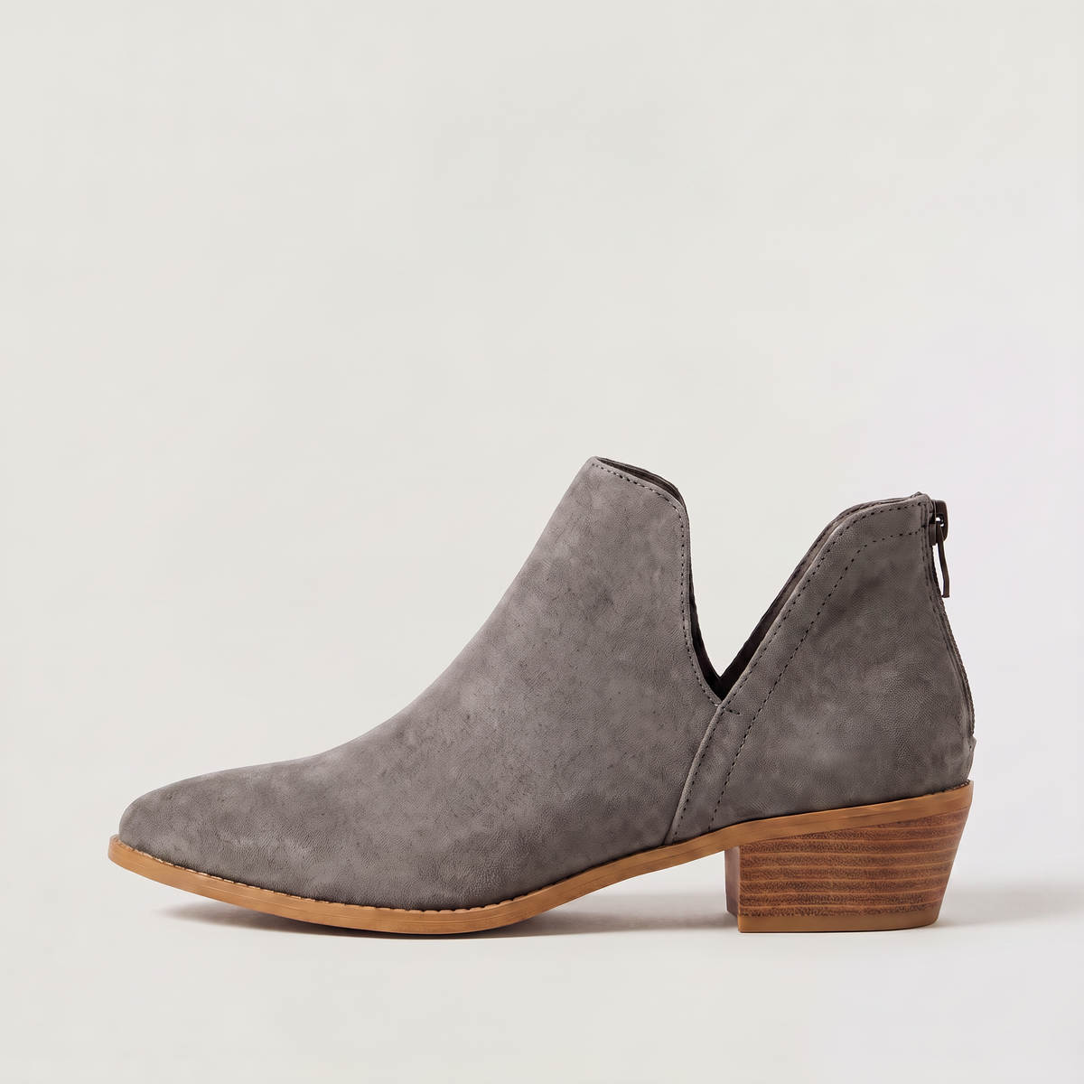 Low-Cut V-Front Ankle Boots