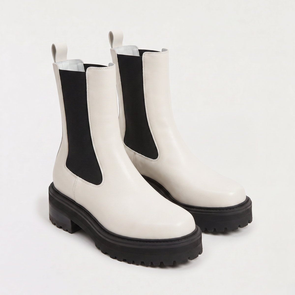 Two-Tone Platform Chelsea Boots