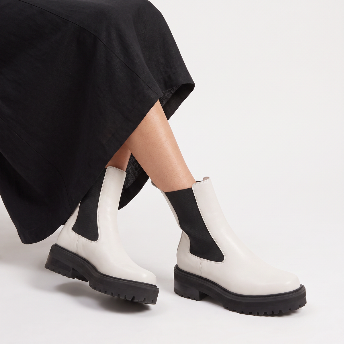 Two-Tone Platform Chelsea Boots