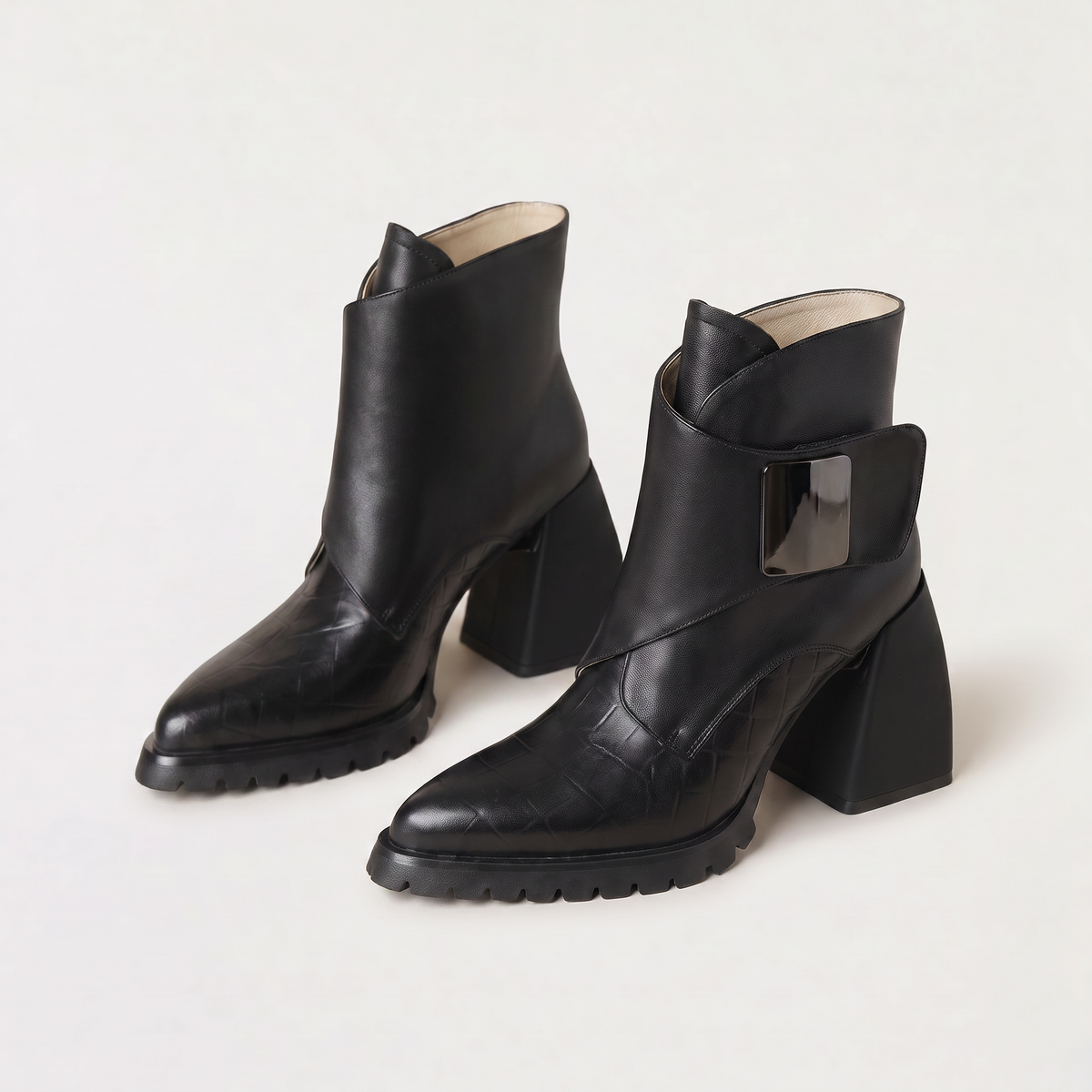 Platform Heeled Ankle Boots