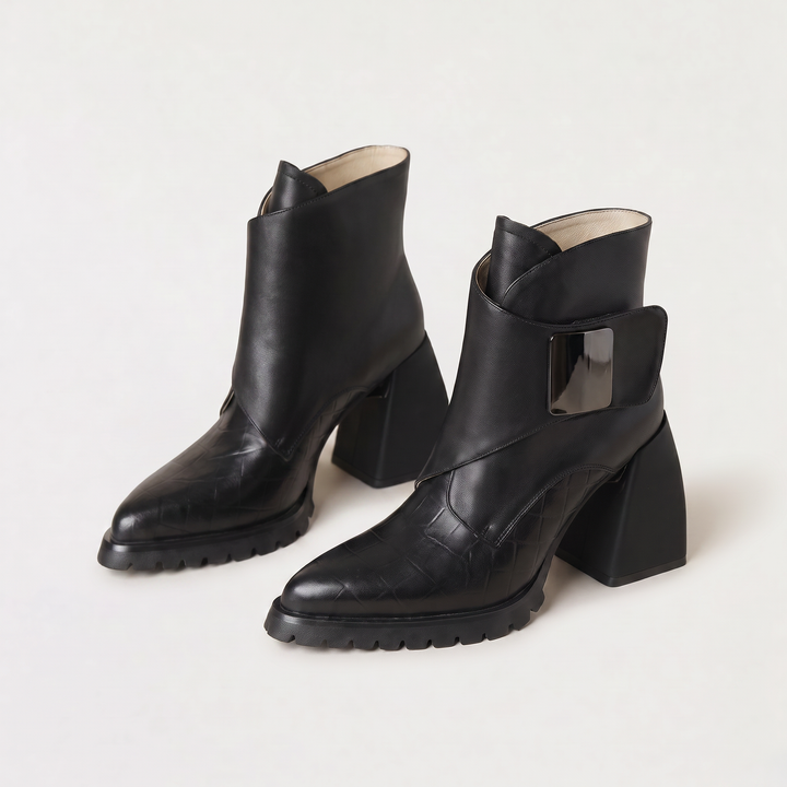 Platform Heeled Ankle Boots