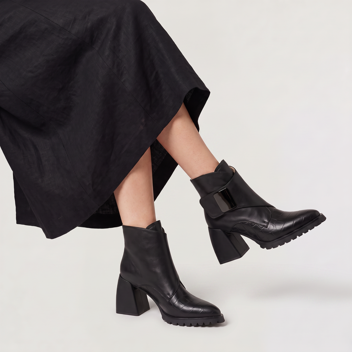 Platform Heeled Ankle Boots