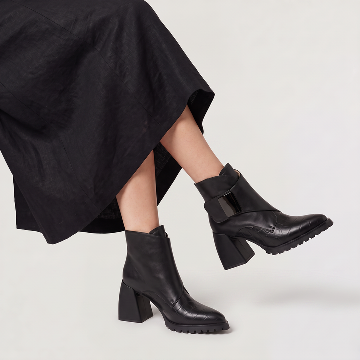 Platform Heeled Ankle Boots