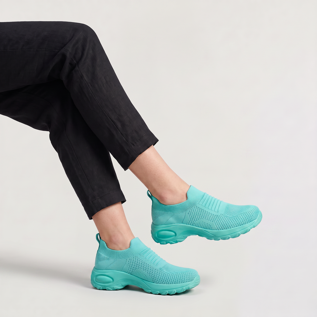 Knit Slip-On Walking Trainers