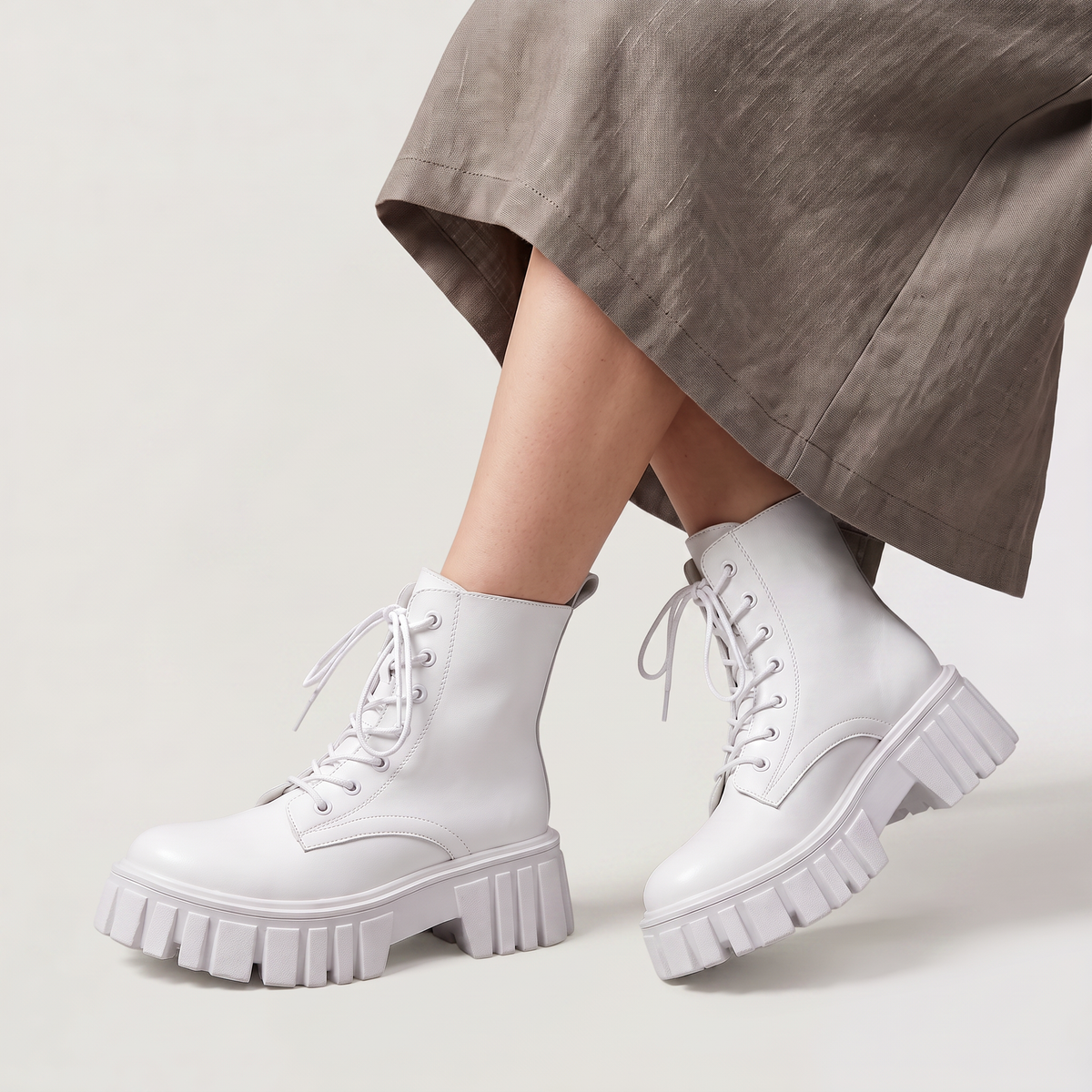 Chunky Lace-Up Combat Boots