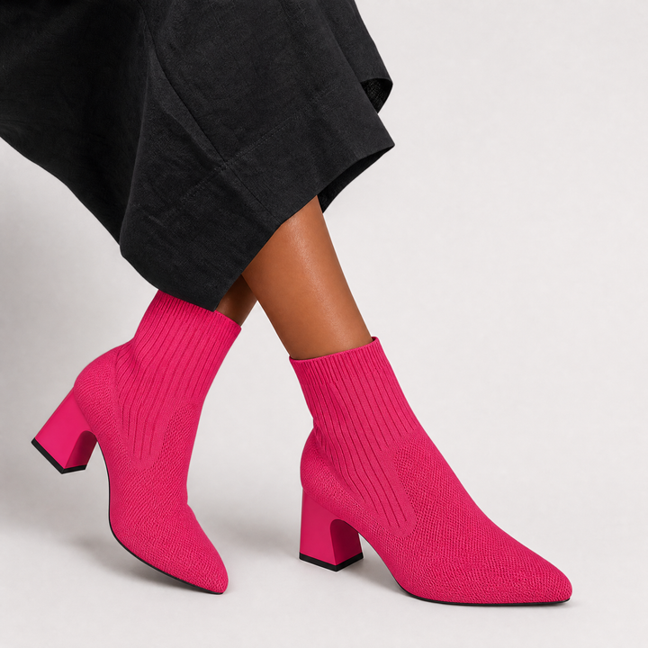 Mid-Calf Chunky Heel Slip-On Bohemian Boots