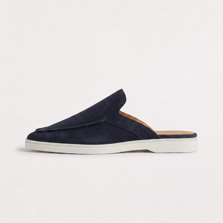 Backless Suede Slip-On Loafers