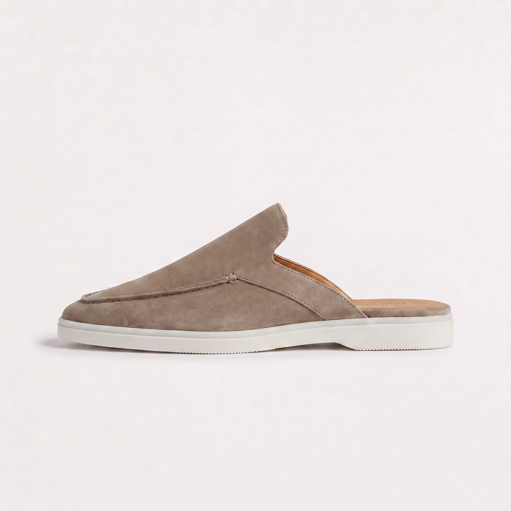 Backless Suede Slip-On Loafers