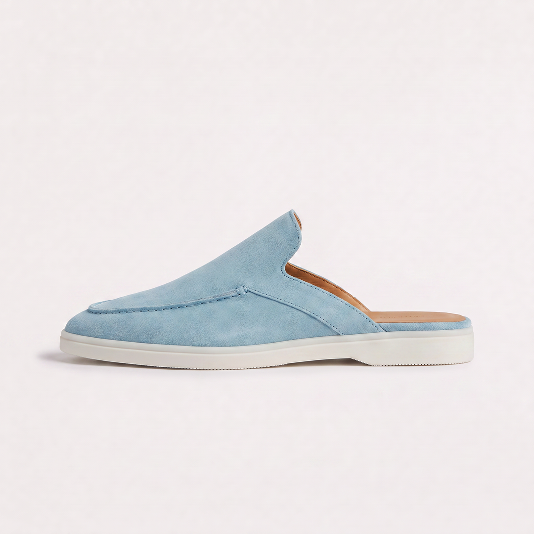 Backless Suede Slip-On Loafers