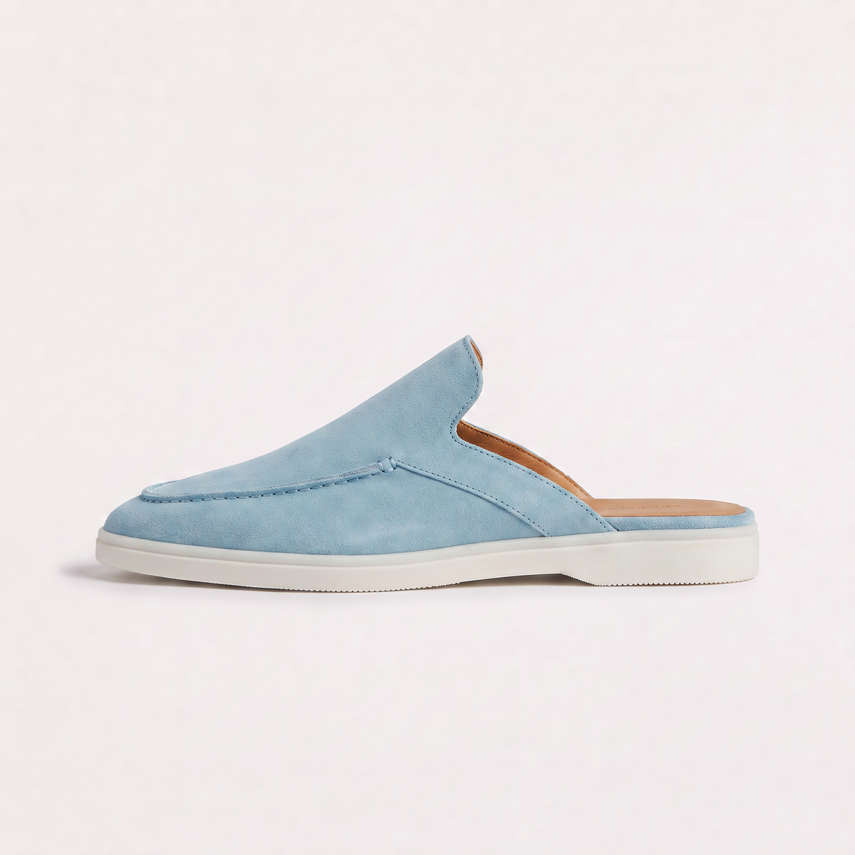 Backless Suede Slip-On Loafers