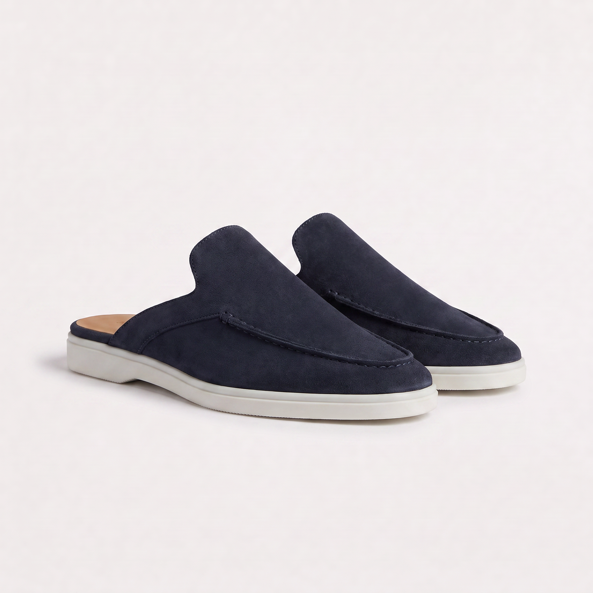 Backless Suede Slip-On Loafers