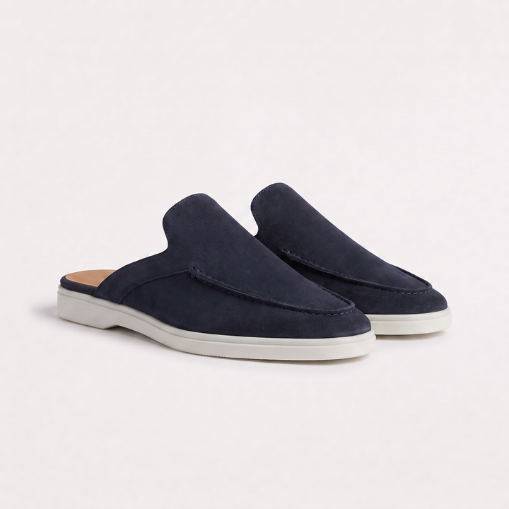 Backless Suede Slip-On Loafers