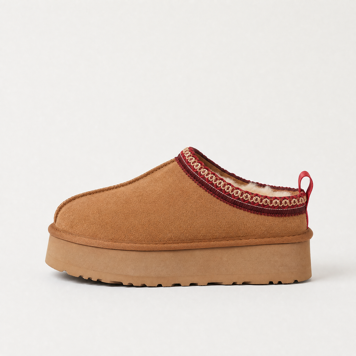 Borg-Lined Platform Mule Slippers