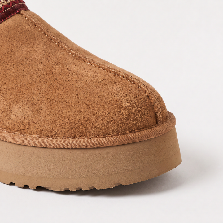 Borg-Lined Platform Mule Slippers