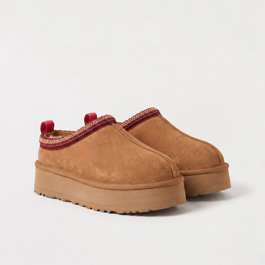 Borg-Lined Platform Mule Slippers