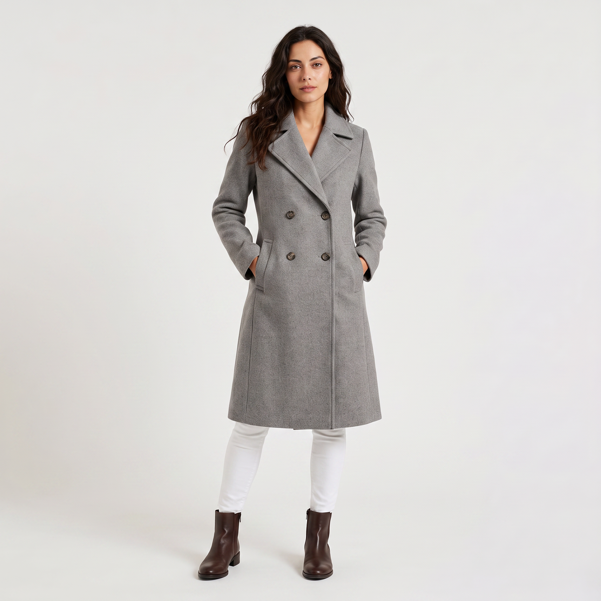 Double-Breasted Long Coat