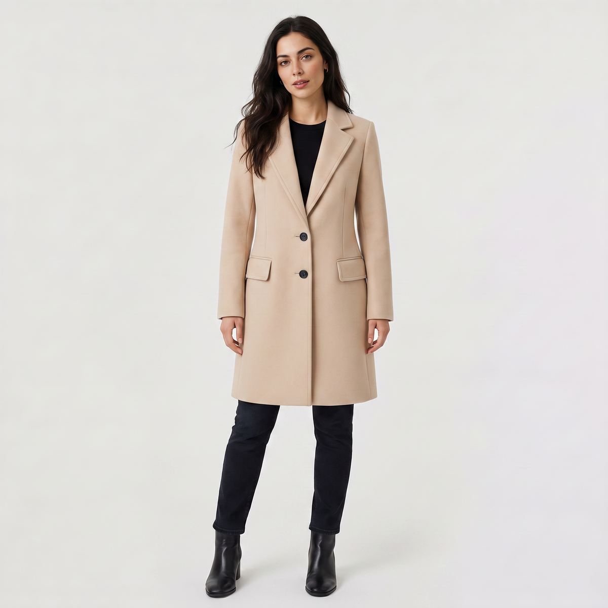 Classic Long Single-Breasted Coat