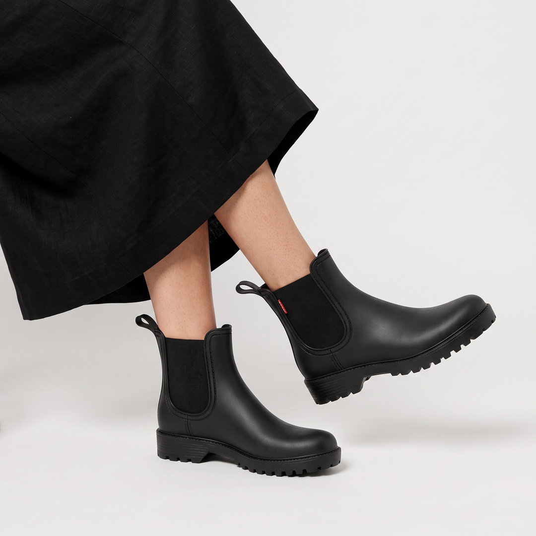 Waterproof Chelsea Rain Boots - Lugged Sole