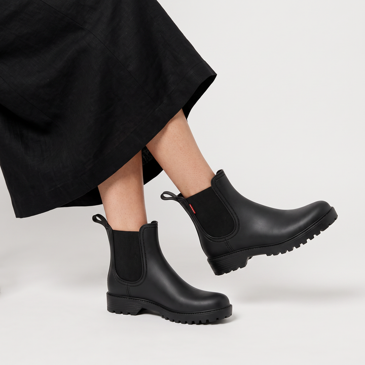 Waterproof Chelsea Rain Boots - Lugged Sole