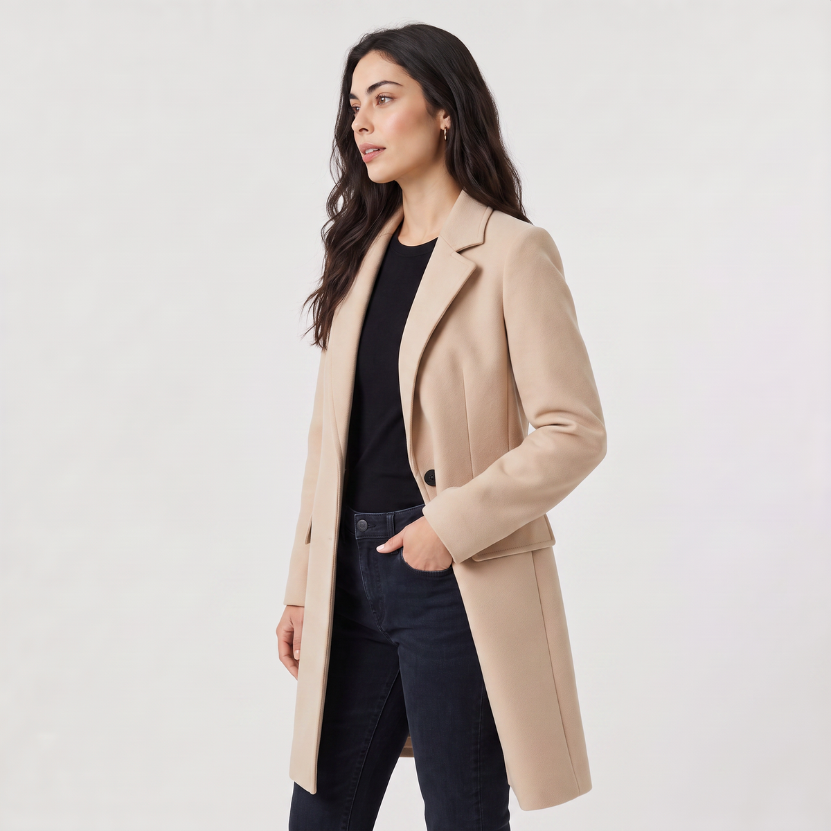 Classic Long Single-Breasted Coat