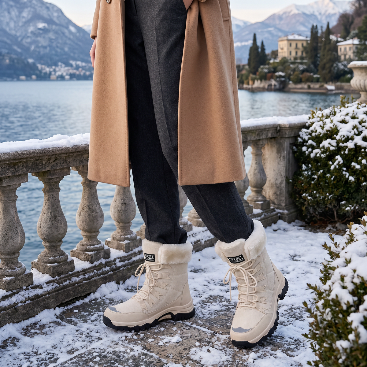 Waterproof Lace-Up Winter Boots
