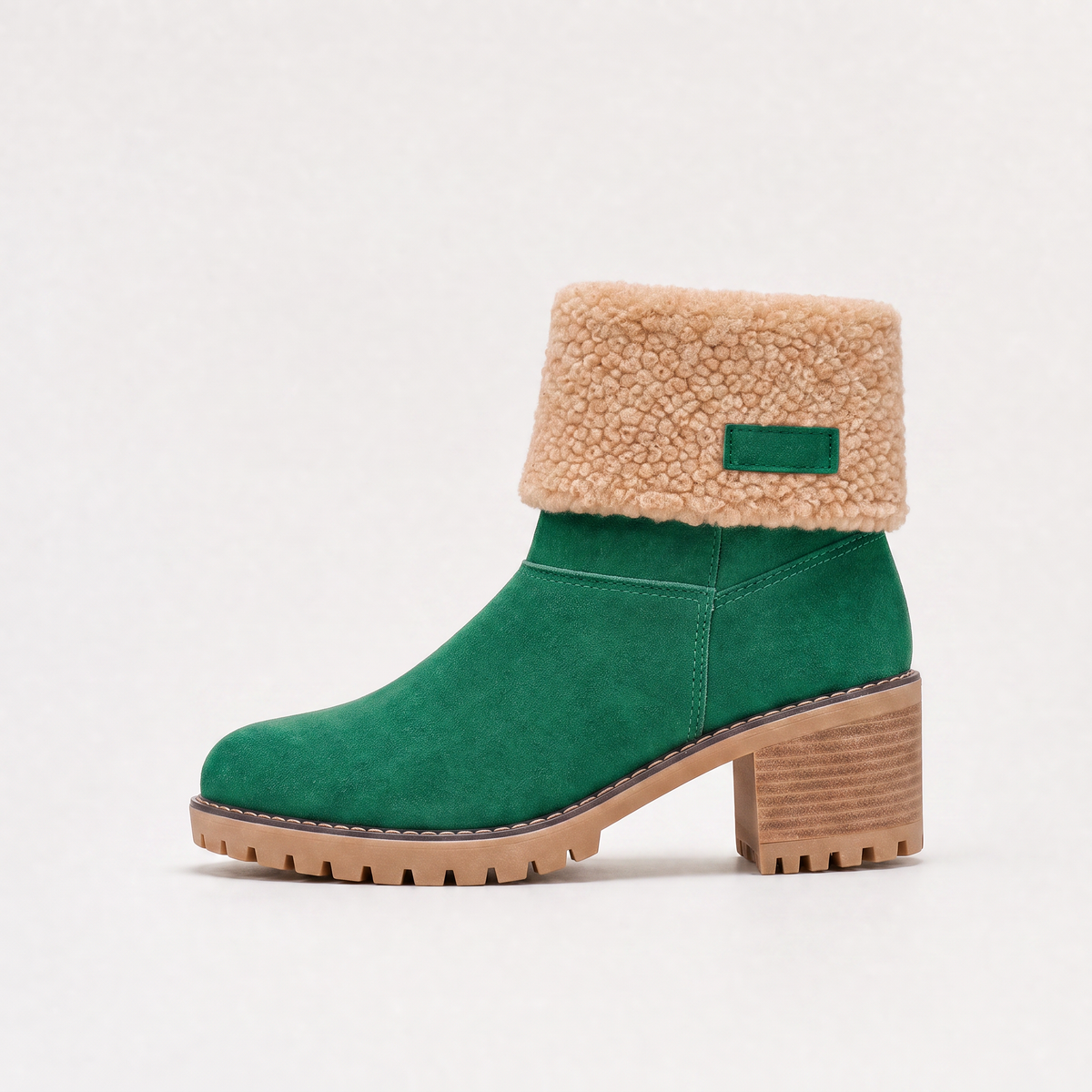 Faux Fur Borg-Lined Ankle Boots