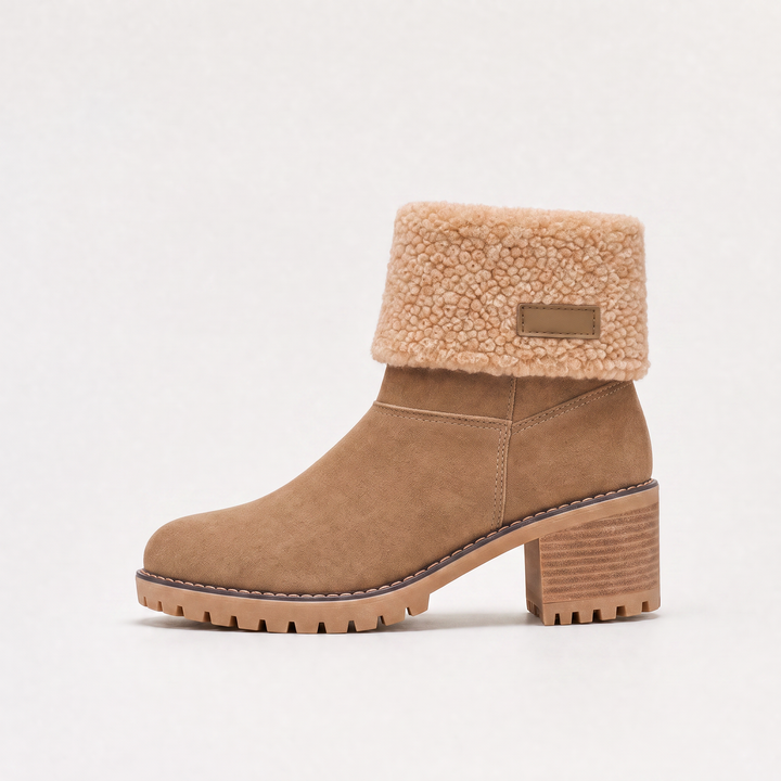 Faux Fur Borg-Lined Ankle Boots