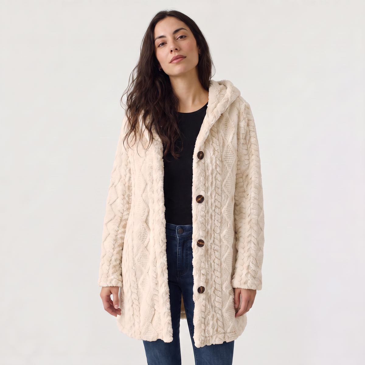 Hooded Teddy Cardigan