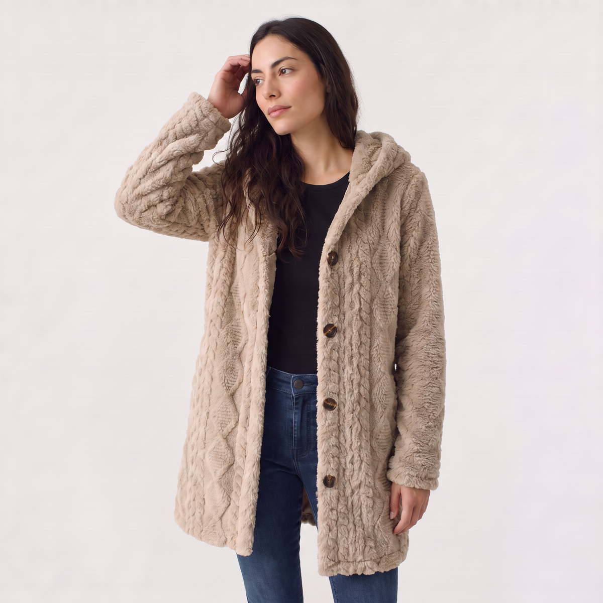 Hooded Teddy Cardigan