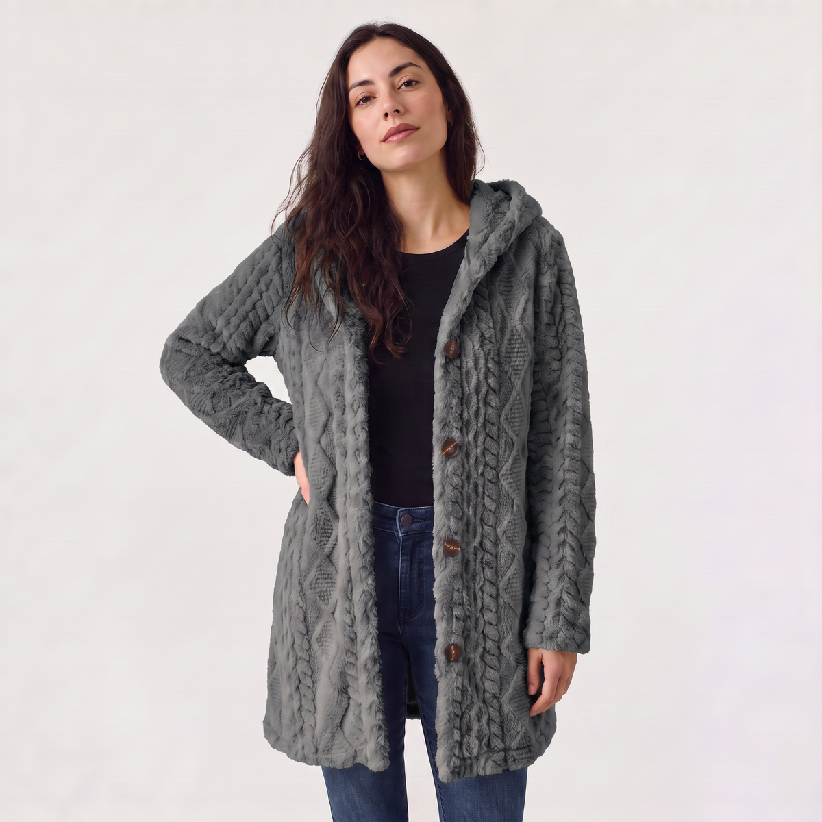 Hooded Teddy Cardigan