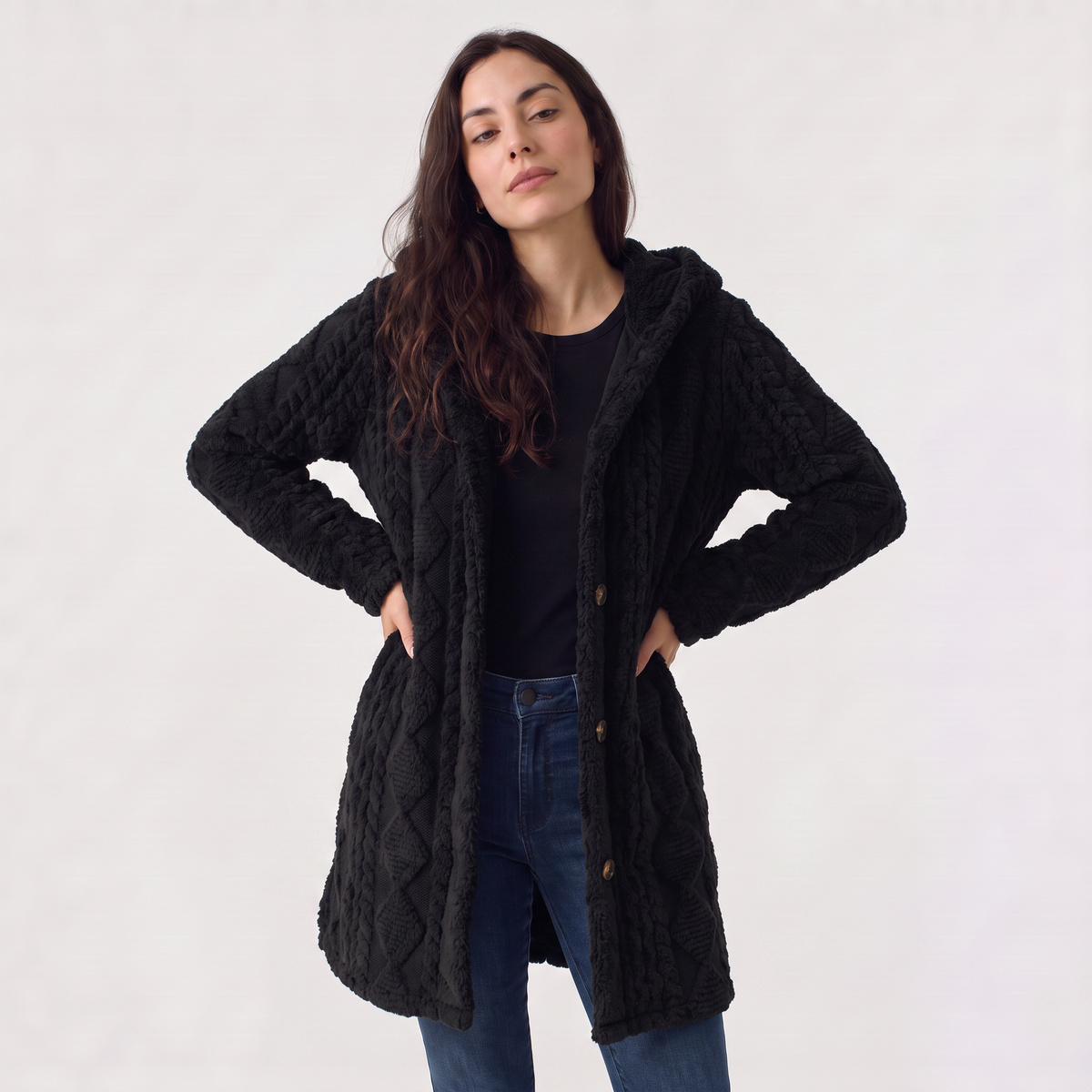 Hooded Teddy Cardigan