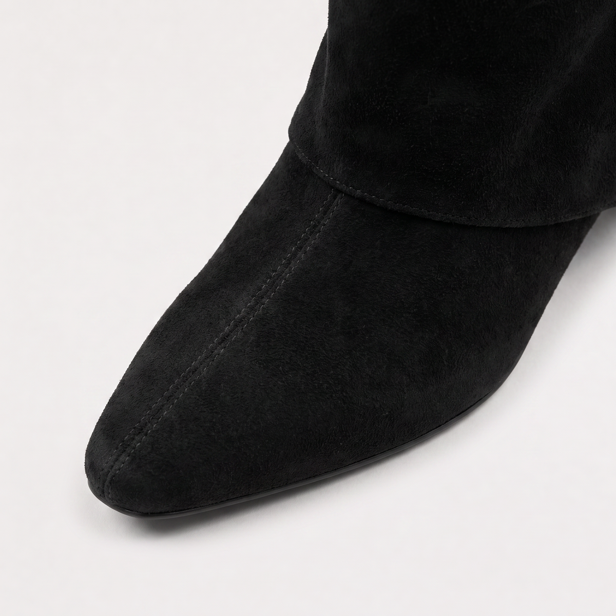 Pointed-Toe Knee-High Boots - Block Heel