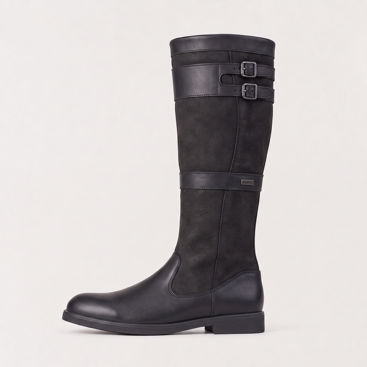 Waterproof Knee-High Buckle Boots