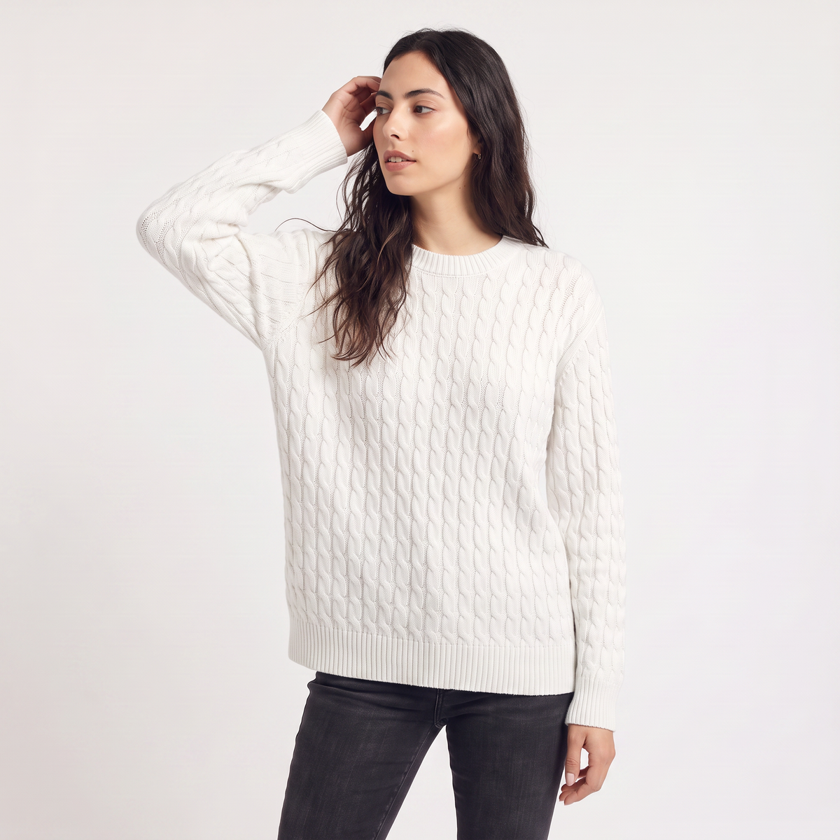 Wool Oversized Cable Knit Sweater