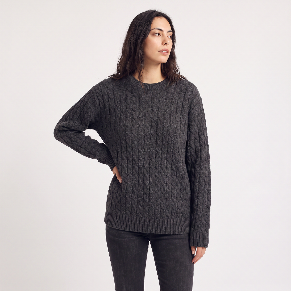 Wool Oversized Cable Knit Sweater