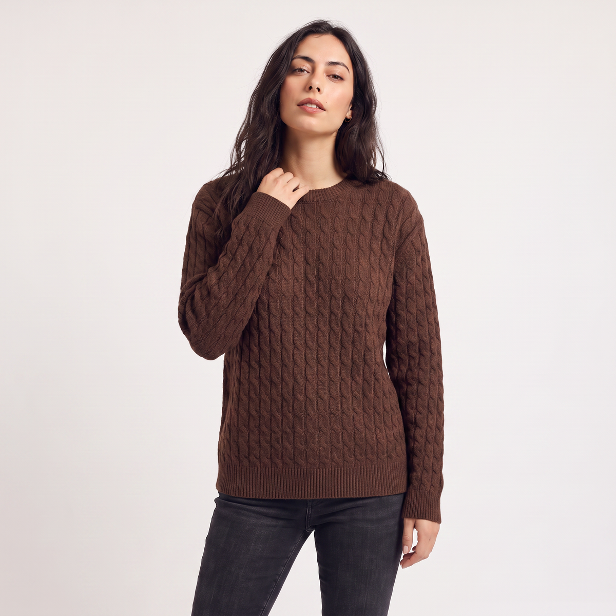 Wool Oversized Cable Knit Sweater